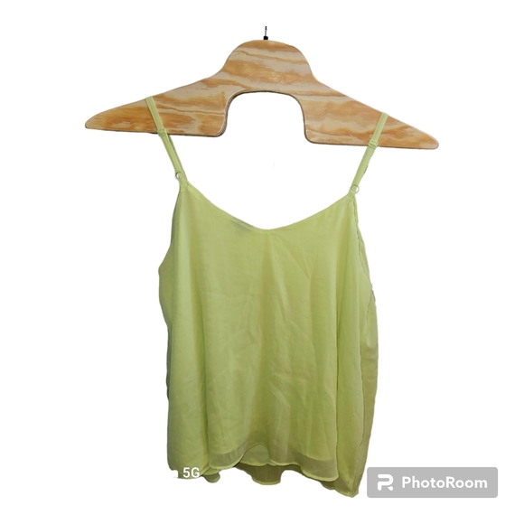 Torrid Flowy Cami Lined Tank Top Lime Green & Pink Embroidered Size 3 - Picture 2 of 7